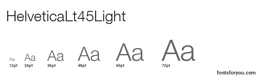 Größen der Schriftart HelveticaLt45Light