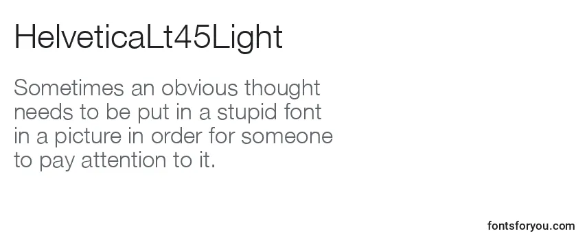 Review of the HelveticaLt45Light Font