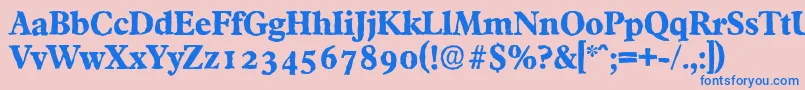 FranciscoantiqueXboldRegular Font – Blue Fonts on Pink Background