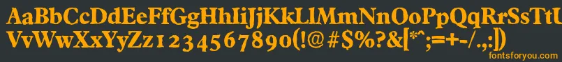 FranciscoantiqueXboldRegular Font – Orange Fonts on Black Background