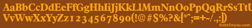 FranciscoantiqueXboldRegular Font – Orange Fonts on Brown Background