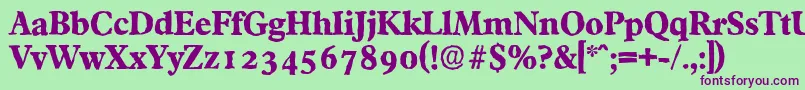 FranciscoantiqueXboldRegular Font – Purple Fonts on Green Background