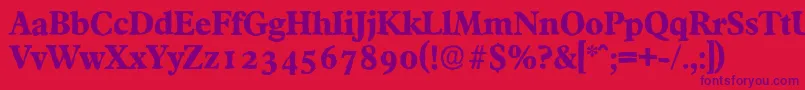 FranciscoantiqueXboldRegular Font – Purple Fonts on Red Background