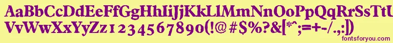 FranciscoantiqueXboldRegular Font – Purple Fonts on Yellow Background