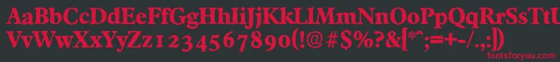 フォントFranciscoantiqueXboldRegular – 黒い背景に赤い文字