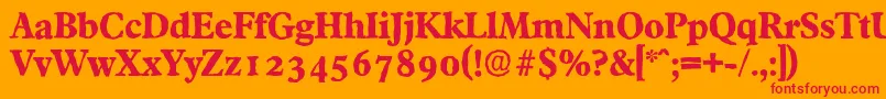 フォントFranciscoantiqueXboldRegular – オレンジの背景に赤い文字