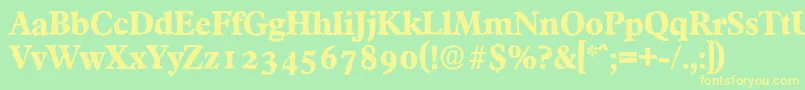 FranciscoantiqueXboldRegular Font – Yellow Fonts on Green Background