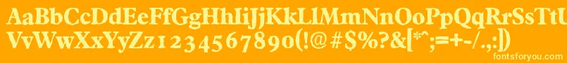 FranciscoantiqueXboldRegular Font – Yellow Fonts on Orange Background