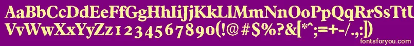 FranciscoantiqueXboldRegular Font – Yellow Fonts on Purple Background