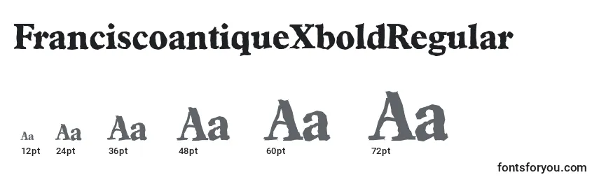 Размеры шрифта FranciscoantiqueXboldRegular