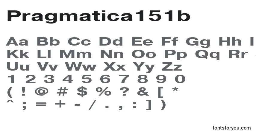 Czcionka Pragmatica151b – alfabet, cyfry, specjalne znaki