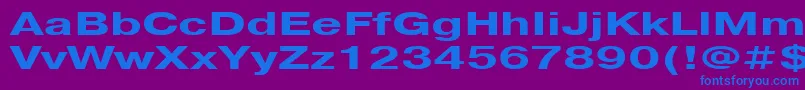 フォントPragmatica151b – 紫色の背景に青い文字