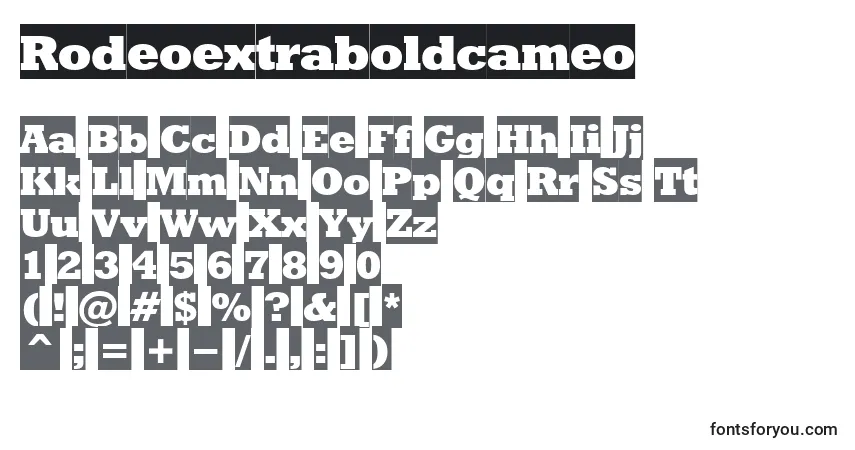 Шрифт Rodeoextraboldcameo – алфавит, цифры, специальные символы