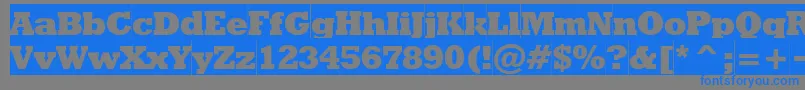 フォントRodeoextraboldcameo – 灰色の背景に青い文字