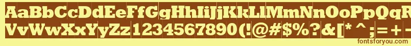 Rodeoextraboldcameo Font – Brown Fonts on Yellow Background