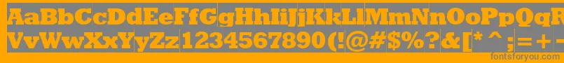 Rodeoextraboldcameo-Schriftart – Graue Schriften auf orangefarbenem Hintergrund