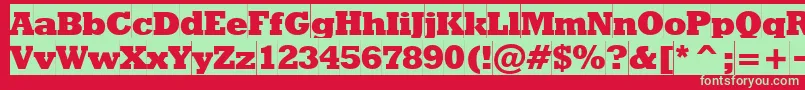 Rodeoextraboldcameo Font – Green Fonts on Red Background