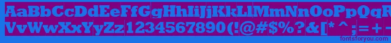 Rodeoextraboldcameo-Schriftart – Violette Schriften auf blauem Hintergrund