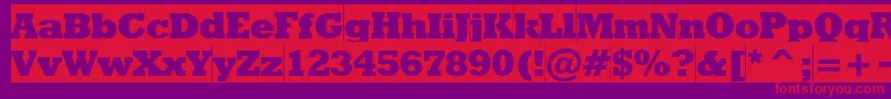 Rodeoextraboldcameo Font – Red Fonts on Purple Background