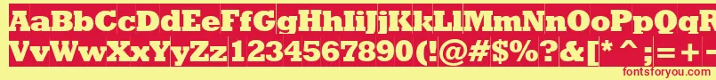 Rodeoextraboldcameo Font – Red Fonts on Yellow Background