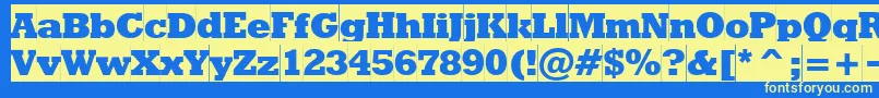 Rodeoextraboldcameo Font – Yellow Fonts on Blue Background