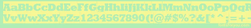 Rodeoextraboldcameo Font – Yellow Fonts on Green Background