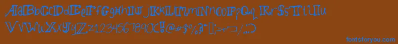 Twirlydoodles Font – Blue Fonts on Brown Background