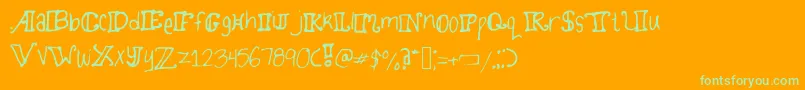 Twirlydoodles Font – Green Fonts on Orange Background