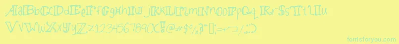 Weitere Informationen zur Twirlydoodles-Schriftart Twirlydoodles-Schriftart – Grüne Schriften auf gelbem Hintergrund