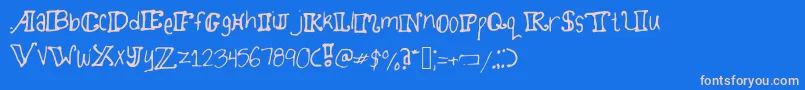 Twirlydoodles Font – Pink Fonts on Blue Background