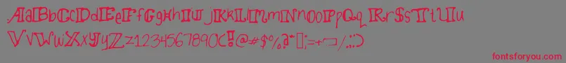 Twirlydoodles-Schriftart – Rote Schriften auf grauem Hintergrund