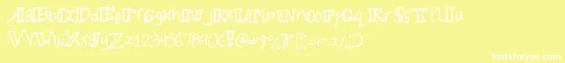 フォントTwirlydoodles – 黄色い背景に白い文字