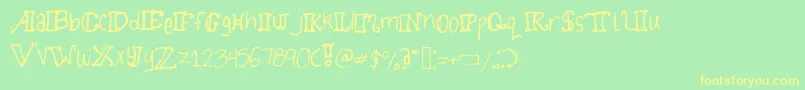 Шрифт Twirlydoodles – жёлтые шрифты на зелёном фоне
