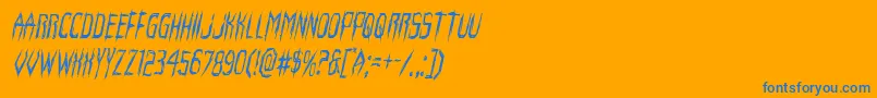 フォントHorroroidcondital – オレンジの背景に青い文字