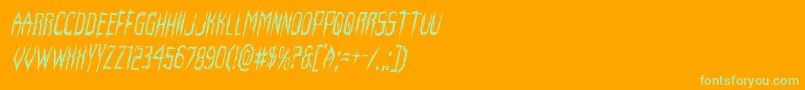 Horroroidcondital Font – Green Fonts on Orange Background