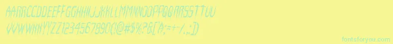 Horroroidcondital Font – Green Fonts on Yellow Background