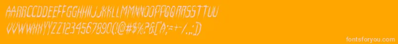 Horroroidcondital-Schriftart – Rosa Schriften auf orangefarbenem Hintergrund