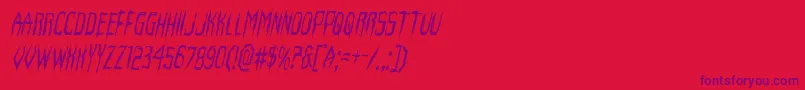 Horroroidcondital Font – Purple Fonts on Red Background