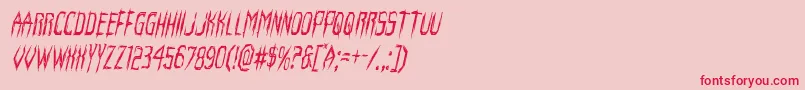 Horroroidcondital-Schriftart – Rote Schriften auf rosa Hintergrund