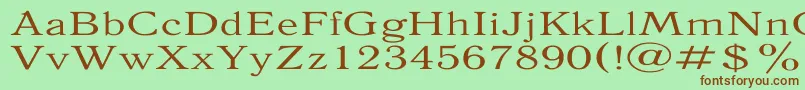 AntiquaExpanded Font – Brown Fonts on Green Background