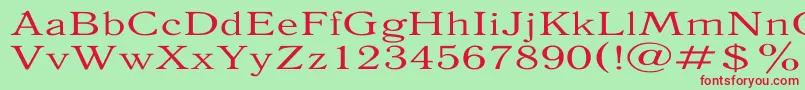 AntiquaExpanded Font – Red Fonts on Green Background