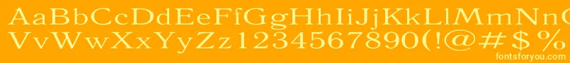 AntiquaExpanded-Schriftart – Gelbe Schriften auf orangefarbenem Hintergrund