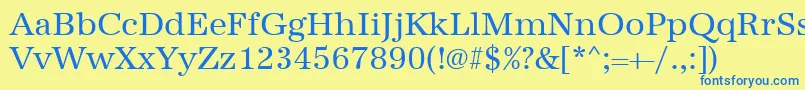 Urwantiquat Font – Blue Fonts on Yellow Background