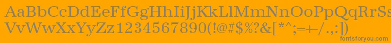 Urwantiquat-Schriftart – Graue Schriften auf orangefarbenem Hintergrund