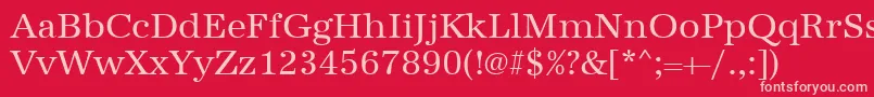 Urwantiquat Font – Pink Fonts on Red Background