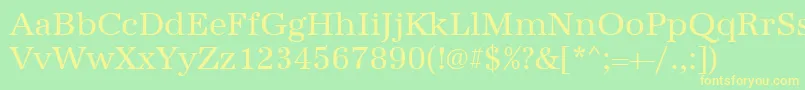 Urwantiquat Font – Yellow Fonts on Green Background