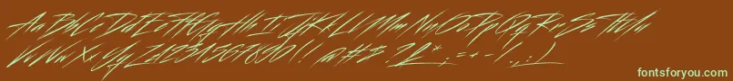 Beastform Font – Green Fonts on Brown Background