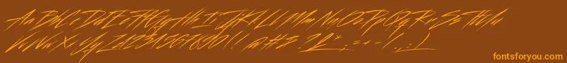Beastform Font – Orange Fonts on Brown Background