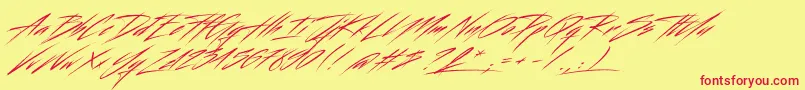 Beastform Font – Red Fonts on Yellow Background