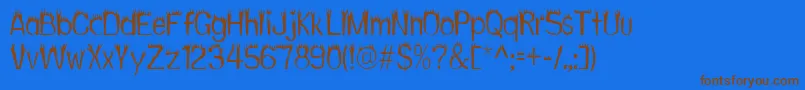 Hothead Font – Brown Fonts on Blue Background